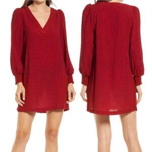 BB Dakota Long Sleeve V-Neck Ruston Mini Dress